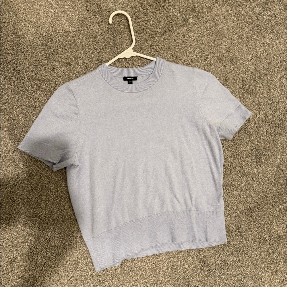 Express Soft Blue Short Sleeve Tee xs